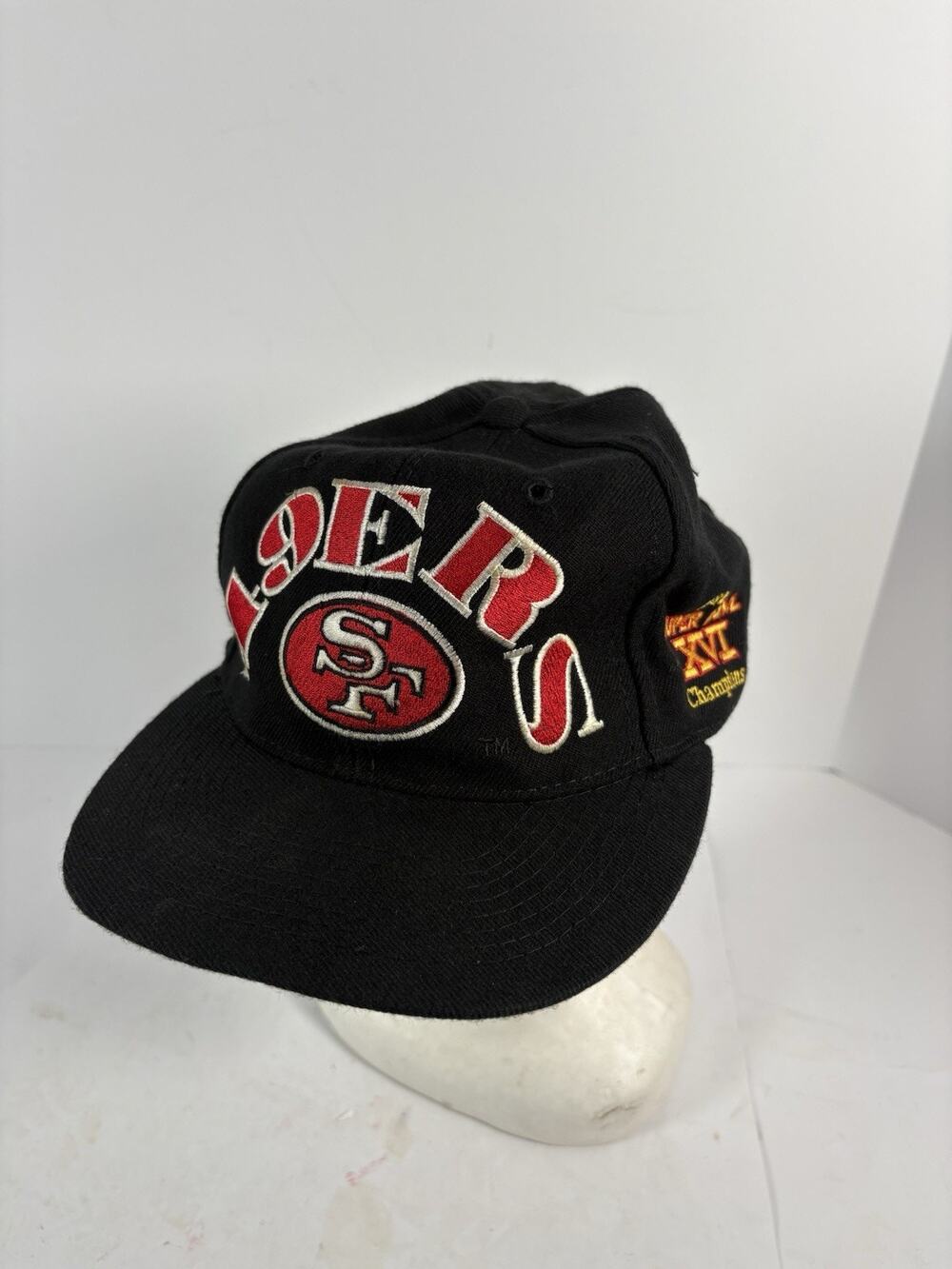 Vintage San Francisco 49ers Annco 5X Super Bowl Champions Snapback Hat NFL Black